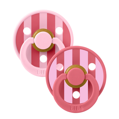 BiBS Pacifier Studio Colour 2 Pack Block - Baby Pink Coral mix