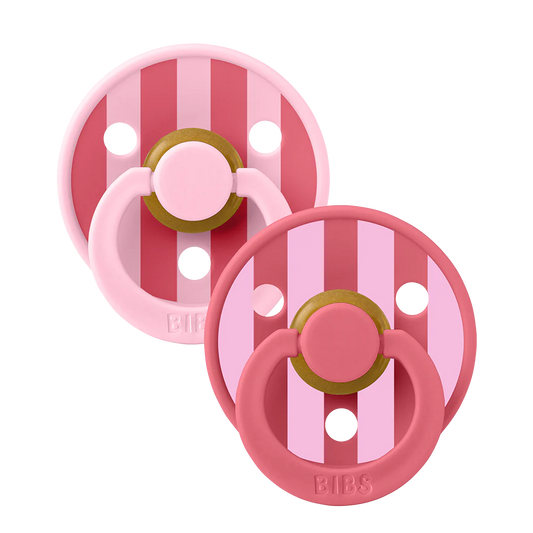 BiBS Pacifier Studio Colour 2 Pack Block - Baby Pink Coral mix