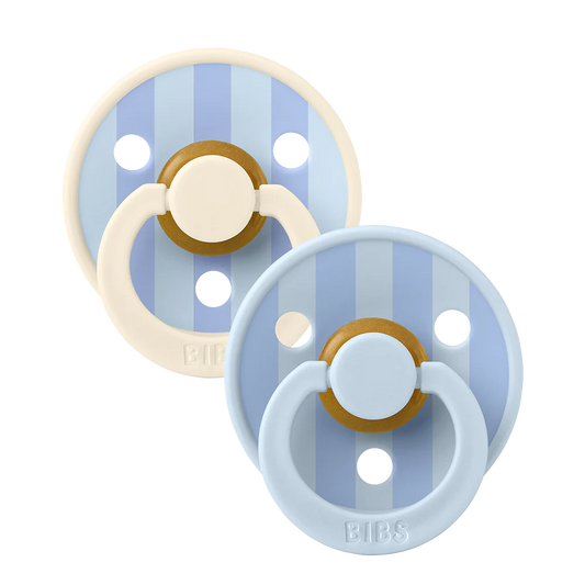 BiBS Pacifier Studio Colour 2 Pack Block - Baby Blue Dusty Blue mix
