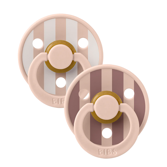 BiBS Pacifier Studio Colour 2 Pack Block - Blush Mix