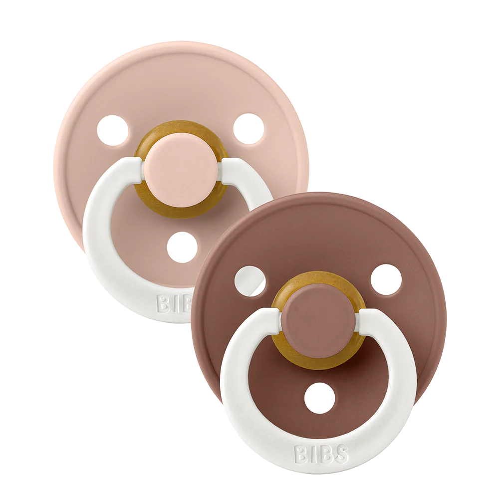 BIBS Pacifier Colour GLOW 2 PACK - Blush/Woodchuck