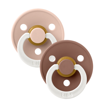 BIBS Pacifier Colour GLOW 2 PACK - Blush/Woodchuck