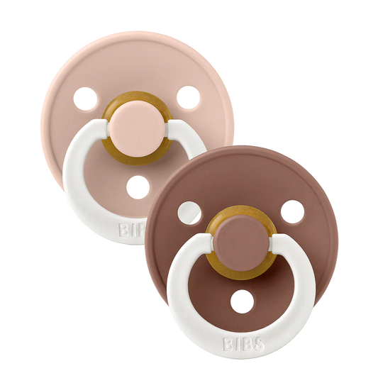 BIBS Pacifier Colour GLOW 2 PACK - Blush/Woodchuck