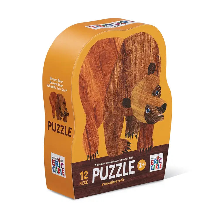 12-Piece Shaped Box Puzzle - Brown Bear Crocodile Creek Lil Tulips