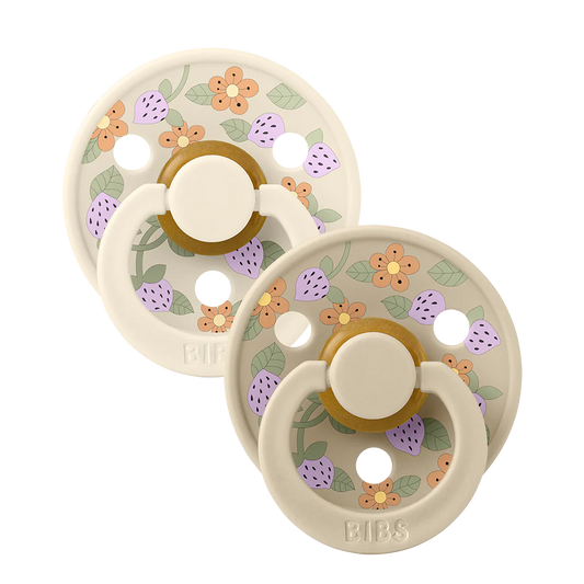BIBS x LIBERTY Pacifier 2 Pack Strawberries and Cream - Ivory Mix