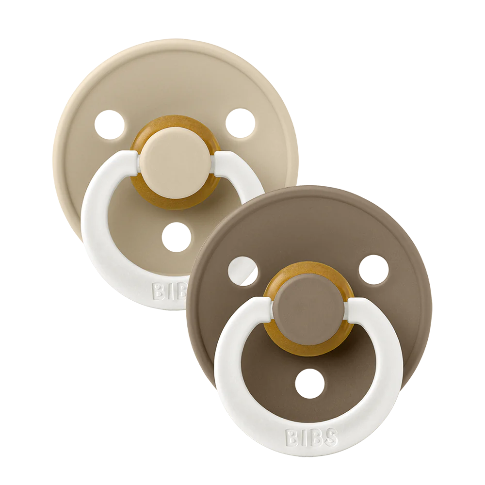BIBS Pacifier 2 PK Vanilla Glow/Dark Oak Glow