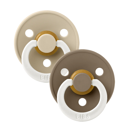 BIBS Pacifier 2 PK Vanilla Glow/Dark Oak Glow