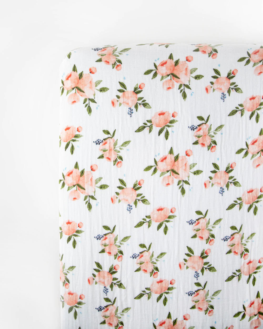 Cotton Muslin Crib Sheet - New Watercolor Roses