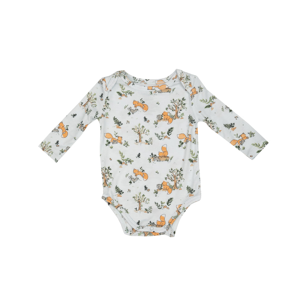Baby Foxes Blue Long Sleeve Bodysuit
