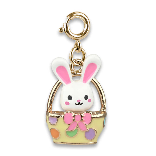 Gold Easter Bunny Basket Charm