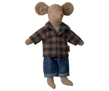Brown checked shirt and pants, Dad mouse