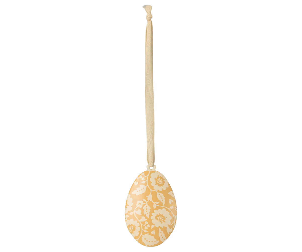 Easter Egg Ornament, Flowers - Yellow