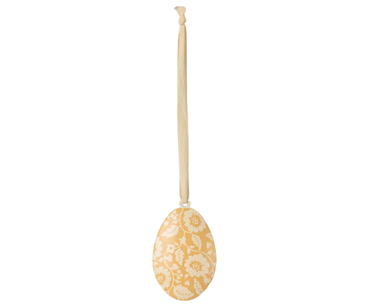 Easter Egg Ornament, Flowers - Yellow