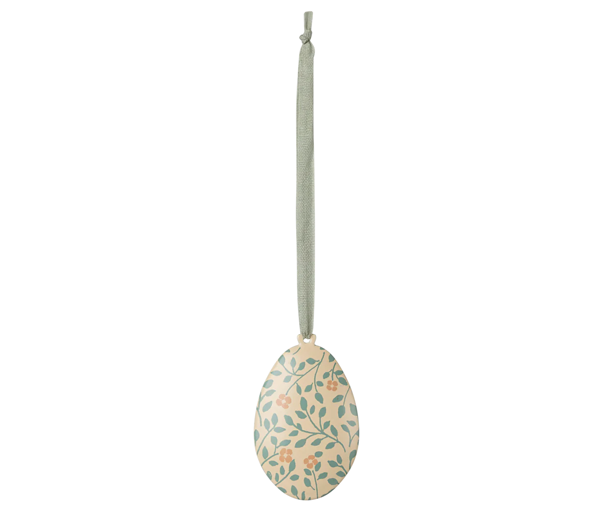 Easter Egg Ornament, Branches - Dark Mint