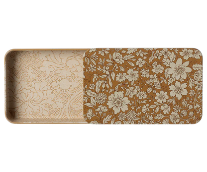 Metal Box with Sliding Lid Blossom- Ocher
