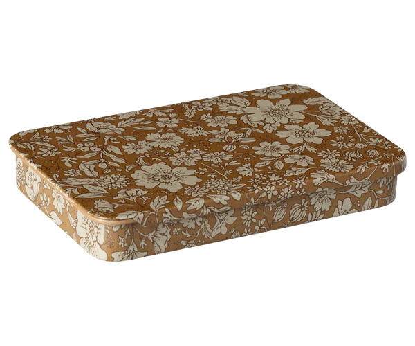 Metal Box with Sliding Lid Blossom- Ocher
