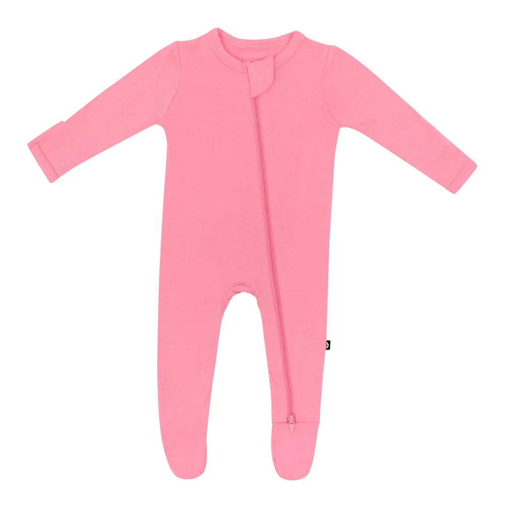 Zippered Footie in Guava