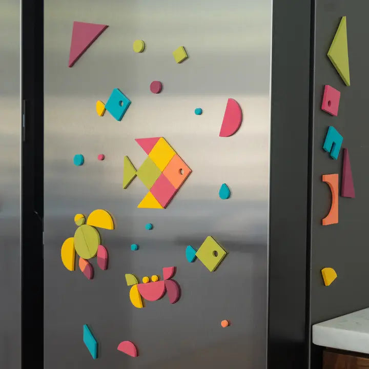 198pc Magnetic Shapes in Rainbow Pop The Type Set Co. Lil Tulips