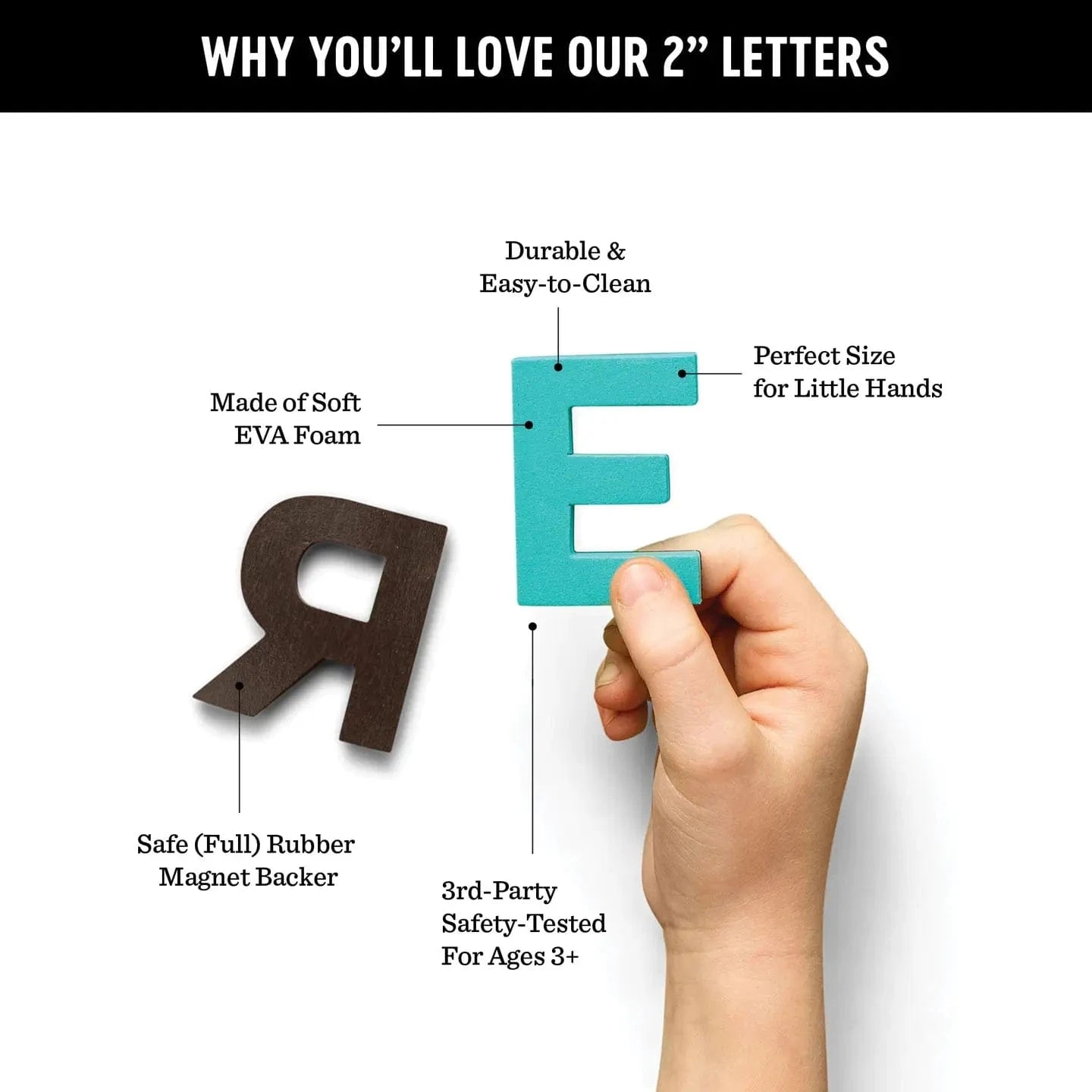 2" 36pc Rainbow Pop Magnetic Letters The Type Set Co. Lil Tulips