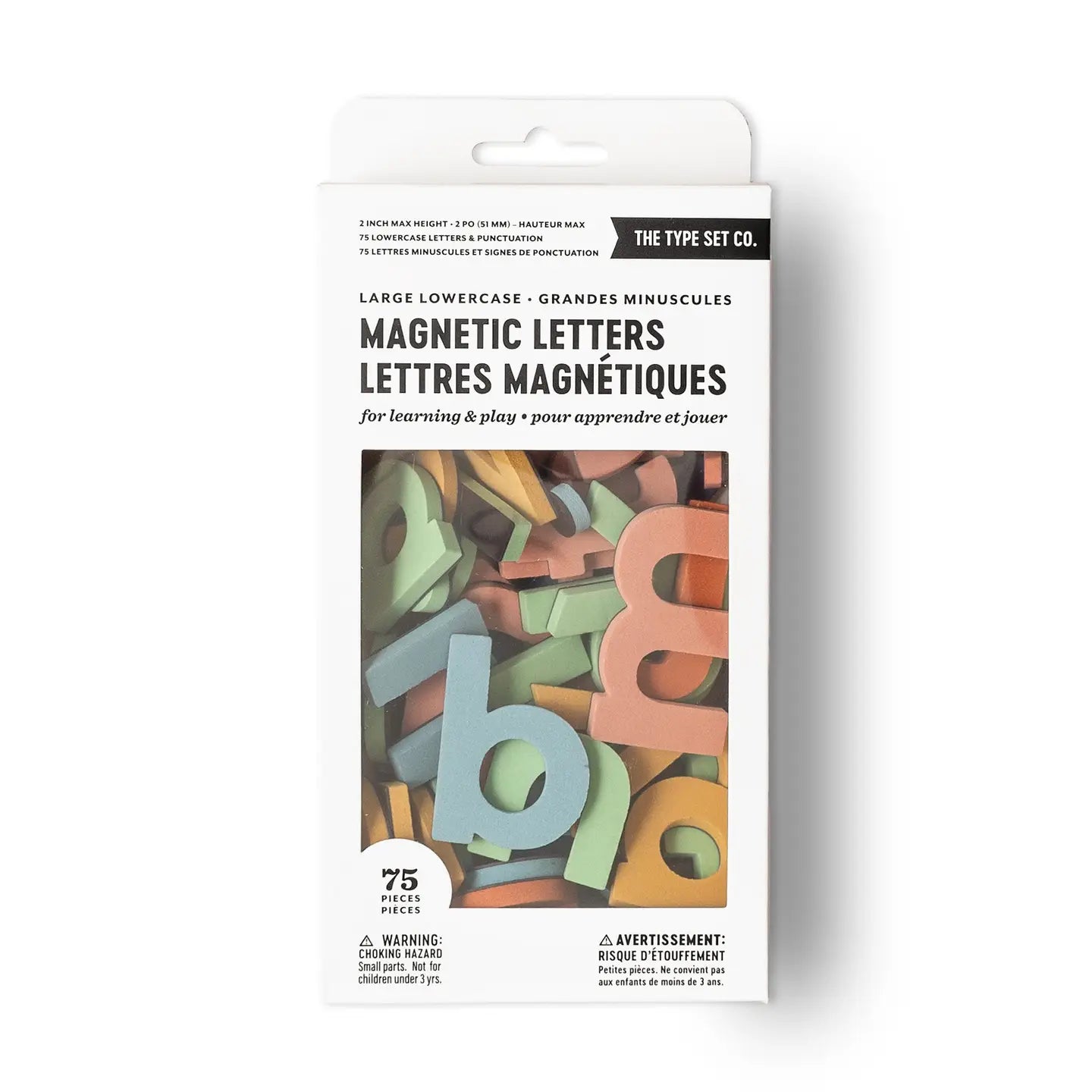 2" 75pc Lowercase Magnetic Letters in Rainbow Dream The Type Set Co. Lil Tulips