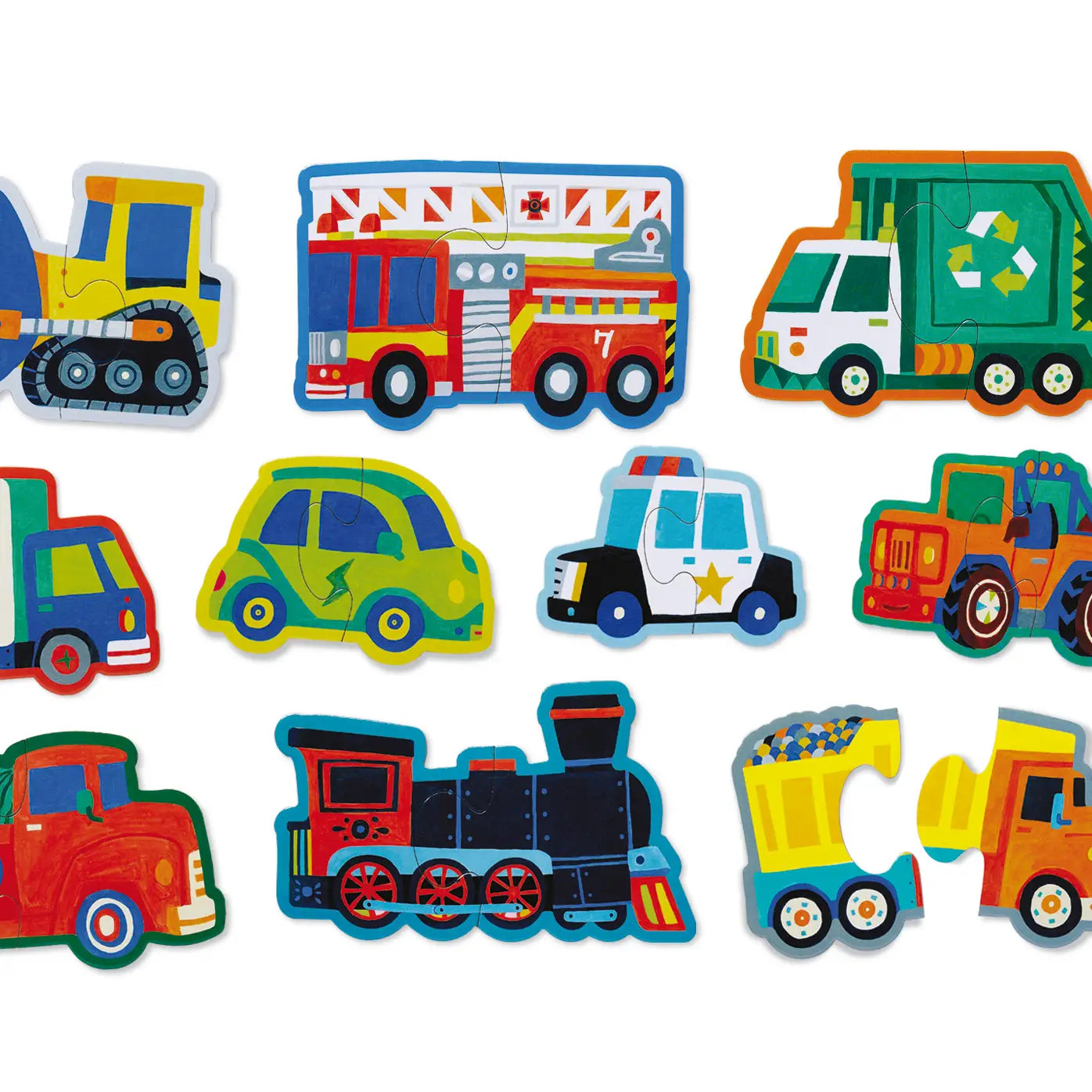 2-Piece Let's Begin Puzzle - Vehicles Crocodile Creek Lil Tulips