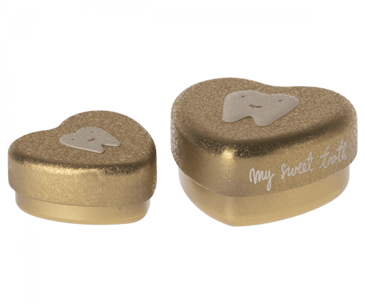 2 Piece Tooth Box - Gold Maileg Lil Tulips