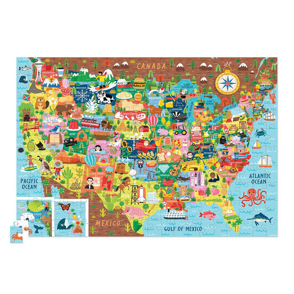 200-Piece Puzzle - USA Shaped Box Crocodile Creek Lil Tulips