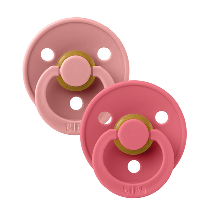 BiBS Pacifier 2 Pack - Dusty Pink/Coral