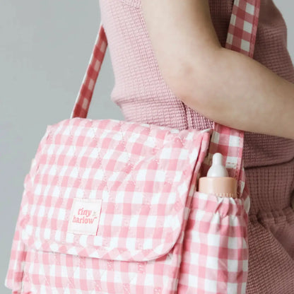Tiny Tummies Diaper Bag - Gingham and Cherries - Tiny Harlow