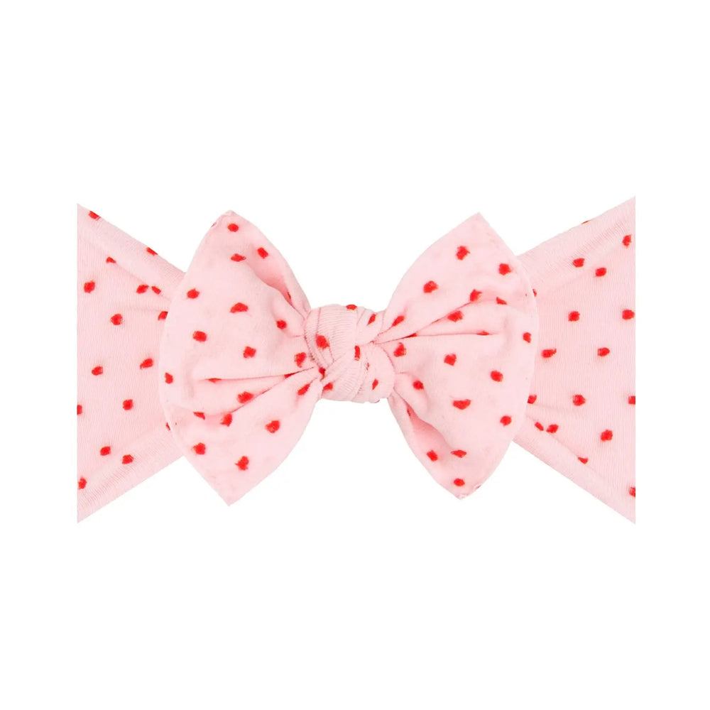 Patterned Shabby Knot: Pink / Red Dot