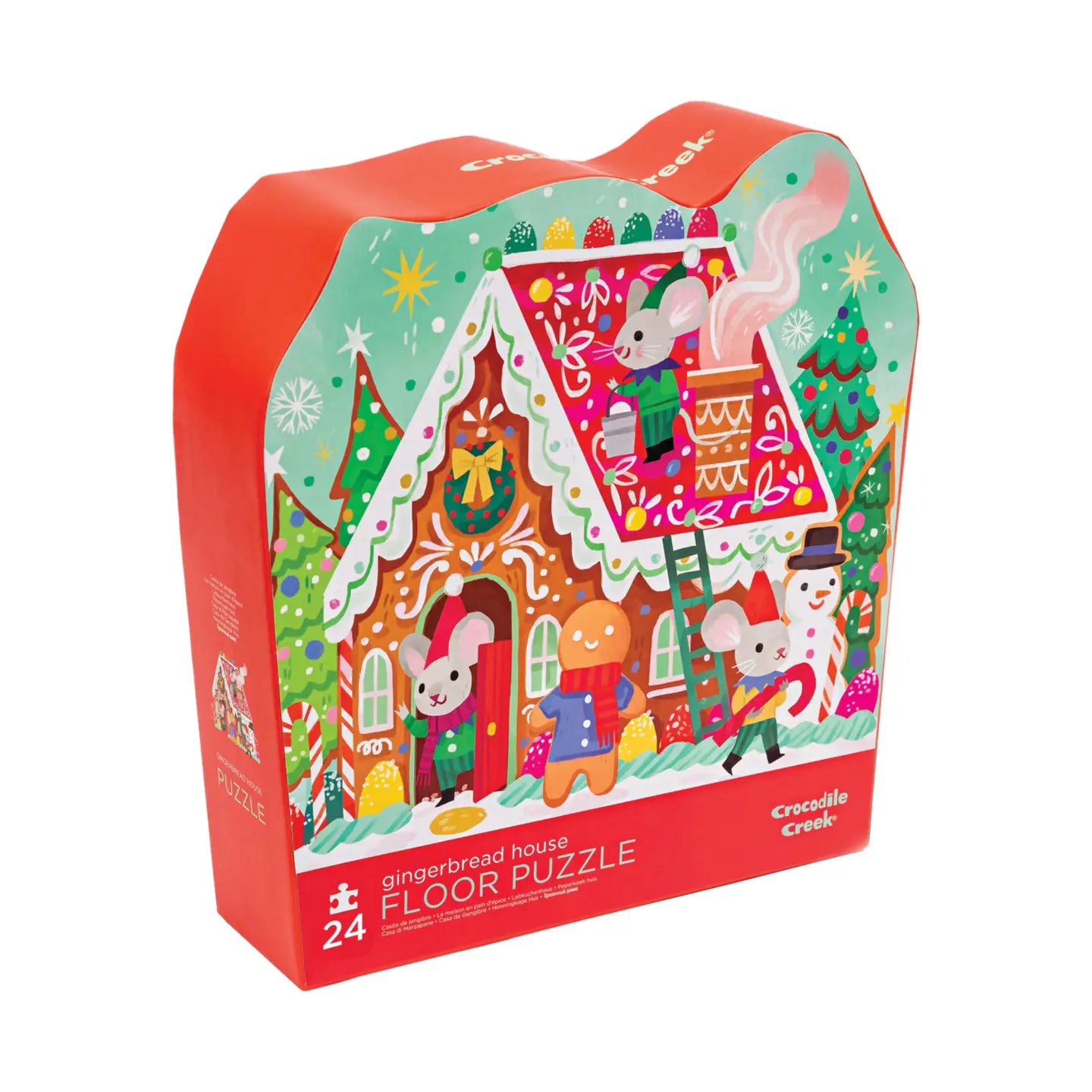 24-Piece Shaped Box Puzzle - Gingerbread House Crocodile Creek Lil Tulips