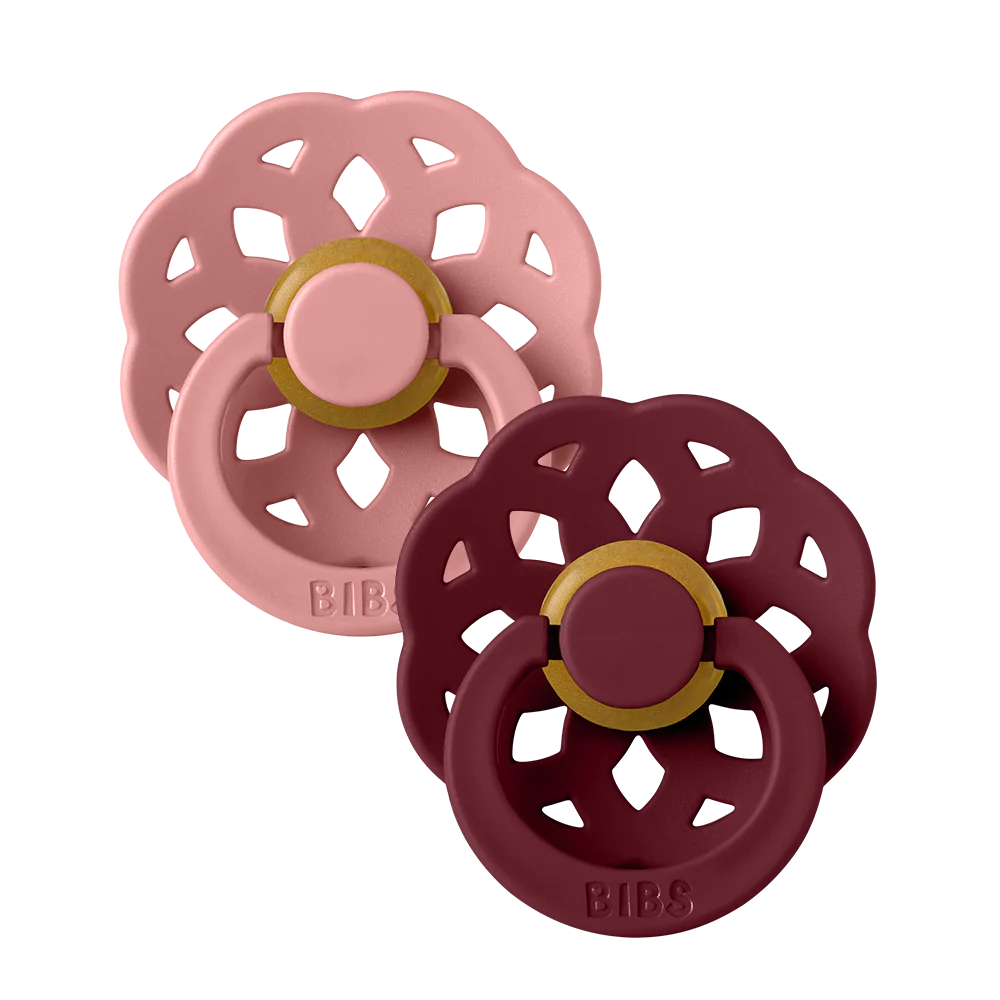 BiBS Pacifier Boheme 2 PACK - Dusty Pink/Elderberry