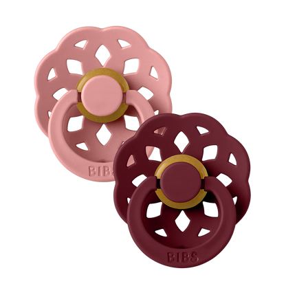BiBS Pacifier Boheme 2 PACK - Dusty Pink/Elderberry