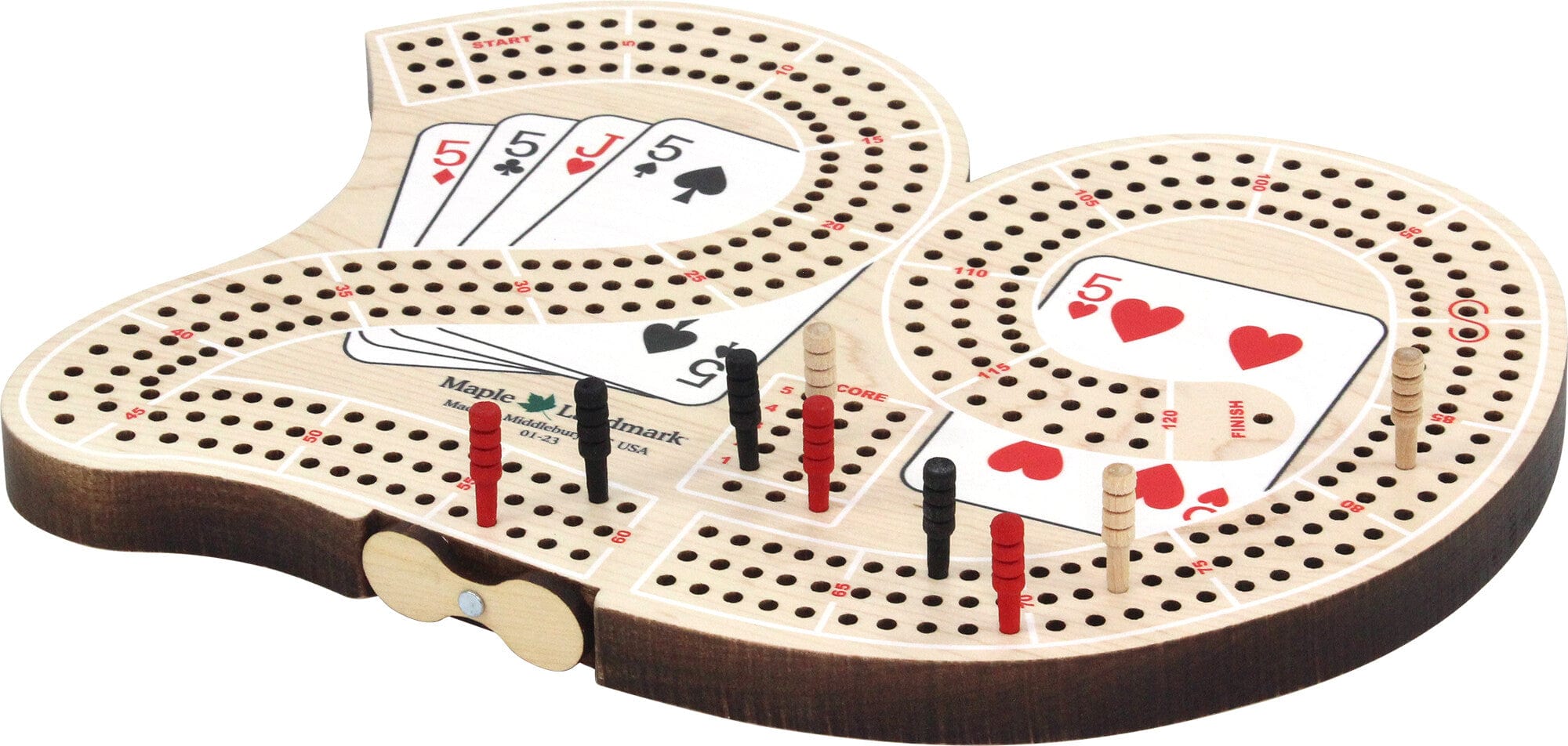 29-Shaped Cribbage Default Maple Landmark Lil Tulips