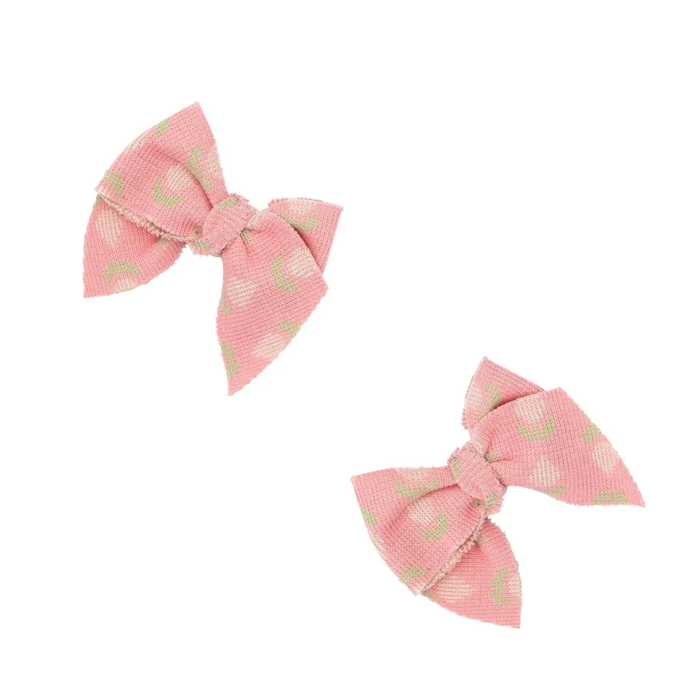 2PK Baby Bloom Clips: Bubblegum Knit Tulip Baby Bling Bows no points Lil Tulips