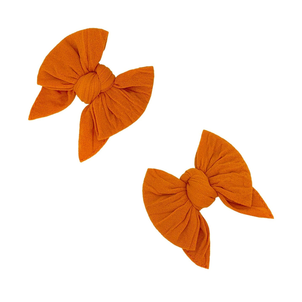 2Pk Baby Deb Clips: Pumpkin Baby Bling Bows no points Lil Tulips