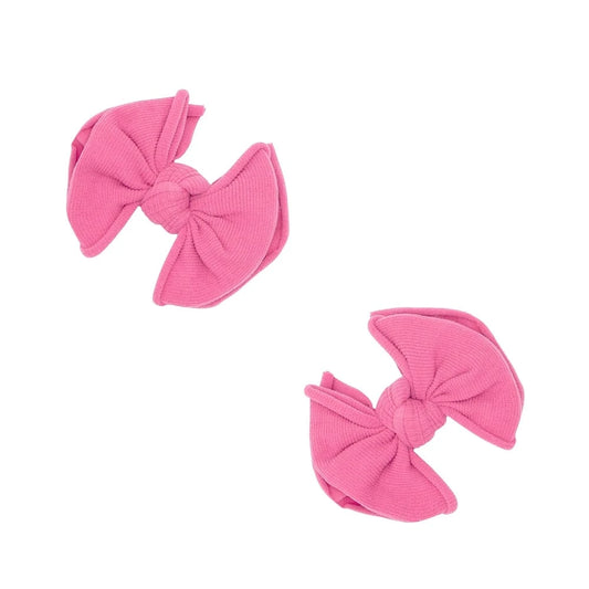 2PK Baby Fab Clips: Hot Pink Baby Bling Bows Headbands Lil Tulips