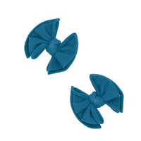2PK Baby Fab Clips: Peacock Baby Bling Bows no points Lil Tulips