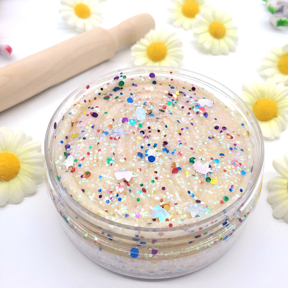 Vanilla Buttercream Rainbow Glitter Half Pound Sensory Play Dough