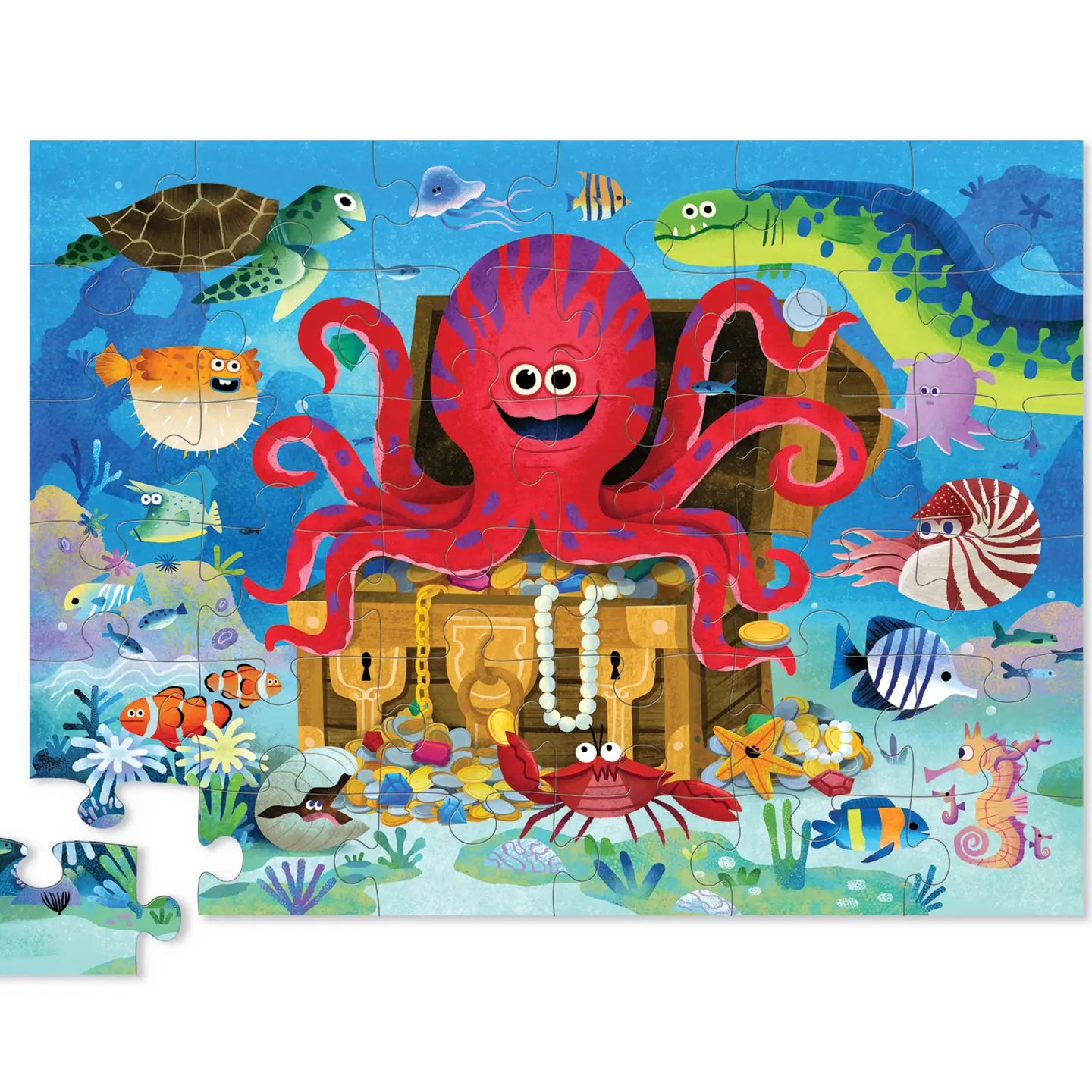 36-Piece Shaped Box Puzzle - Octopus Treasure Crocodile Creek Lil Tulips