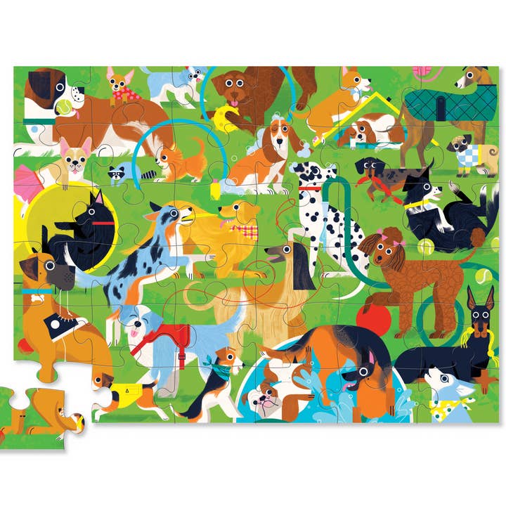 36-Piece Shaped Box Puzzle - Playful Pups Crocodile Creek Lil Tulips