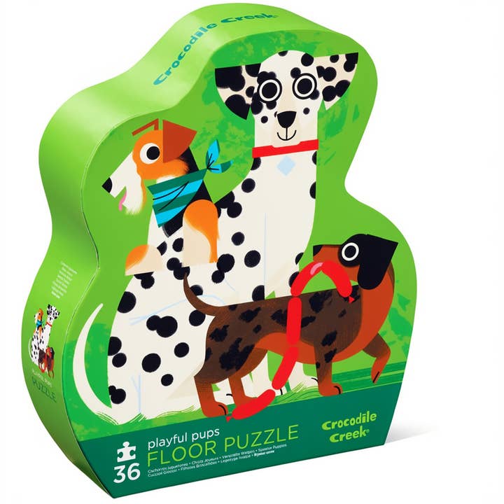 36-Piece Shaped Box Puzzle - Playful Pups Crocodile Creek Lil Tulips