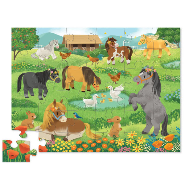 36-Piece Shaped Box Puzzle - Pretty Ponies Crocodile Creek Lil Tulips
