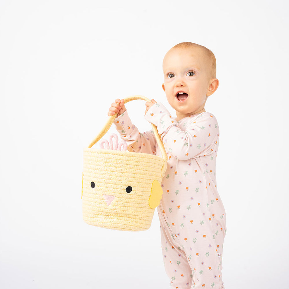 Yellow Chick Rope Easter Basket