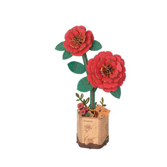 3D Wooden Flower Puzzle: Red Camellia Rolife Lil Tulips