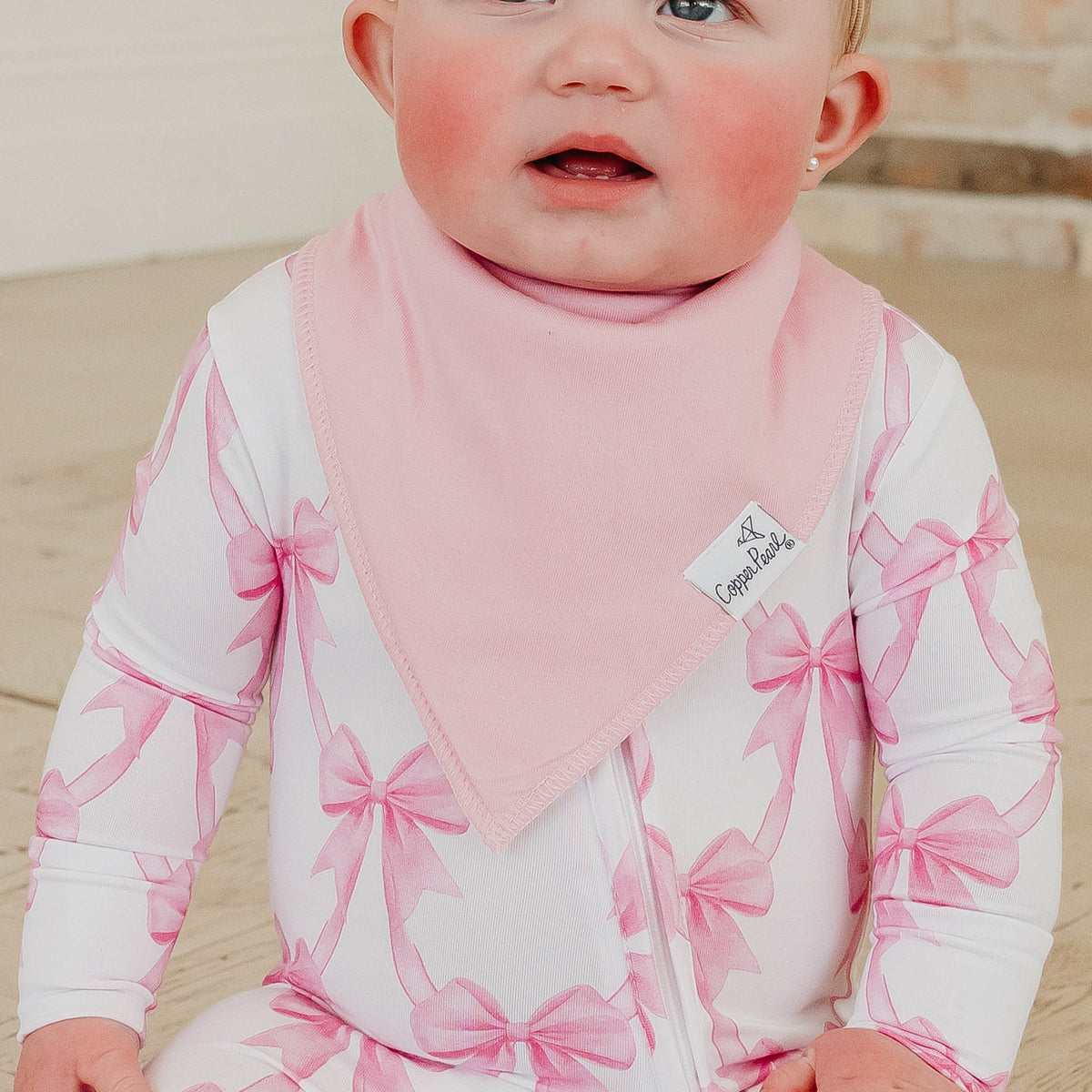 4 Pack Baby Bandana Bibs - Bow My Gosh Copper Pearl Lil Tulips