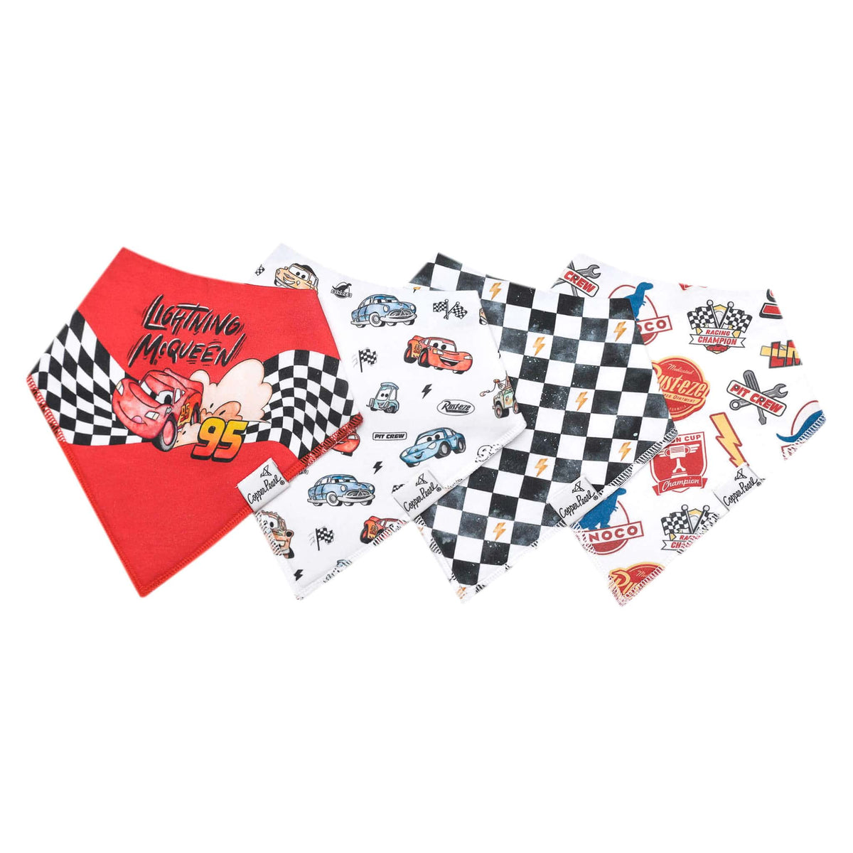 4 Pack Baby Bandana Bibs - Disney Pixar Cars Copper Pearl Lil Tulips