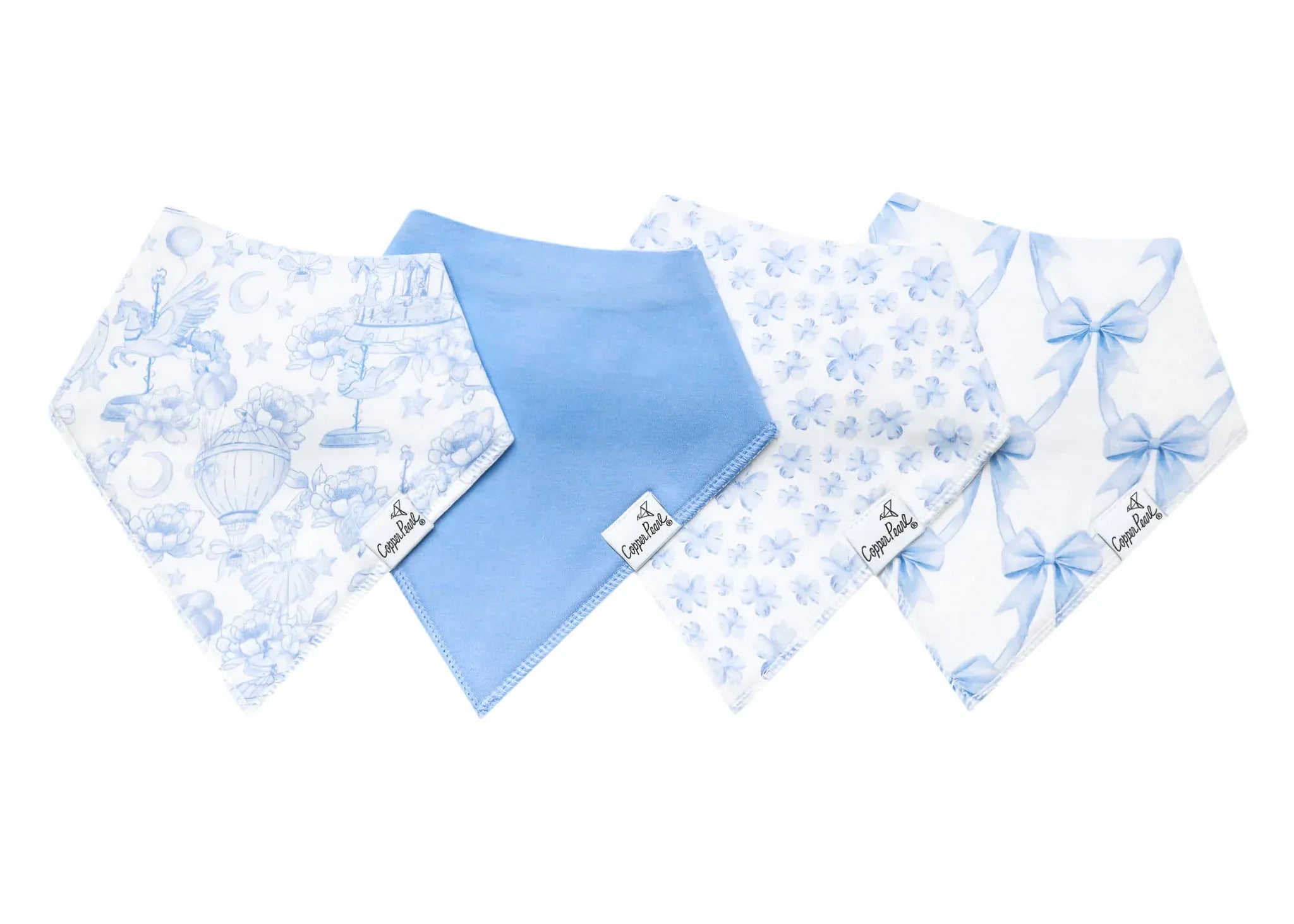 4 Pack Baby Bandana Bibs - Vintage Carnival Copper Pearl Lil Tulips
