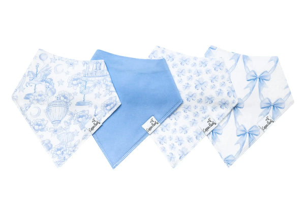4 Pack Baby Bandana Bibs - Vintage Carnival Copper Pearl Lil Tulips