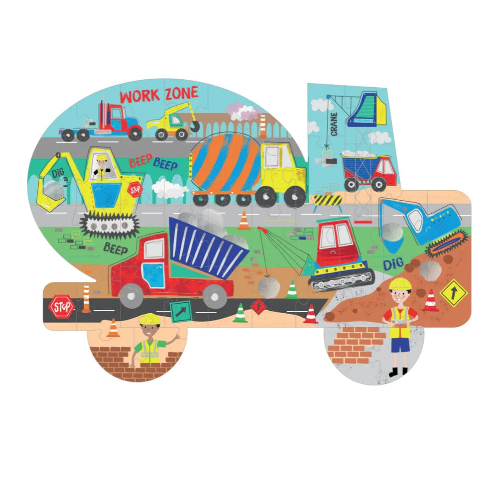 40 Piece Construction Truck-Shaped Jigsaw Puzzle Floss and Rock Lil Tulips
